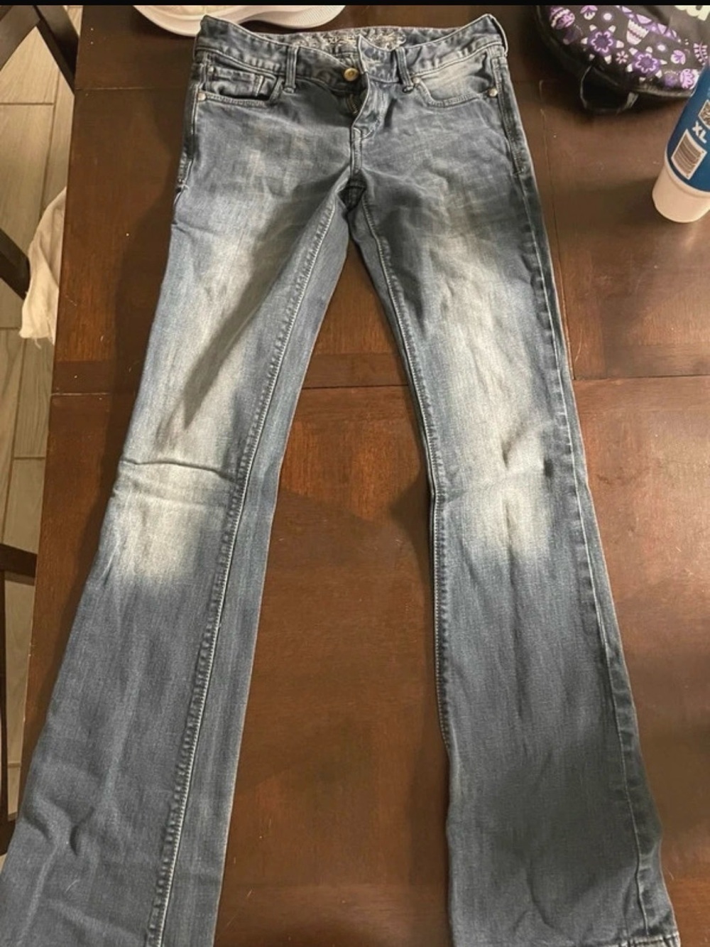 Express Women's Light Blue Flare Jeans